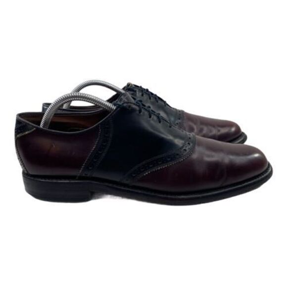 Allen Edmonds Polo Men’s Sz 9.5 A Burgundy Black Leather Saddle Oxfords Shoes main image 7